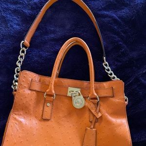 Michael Kors Tangerine Ostrich Tote